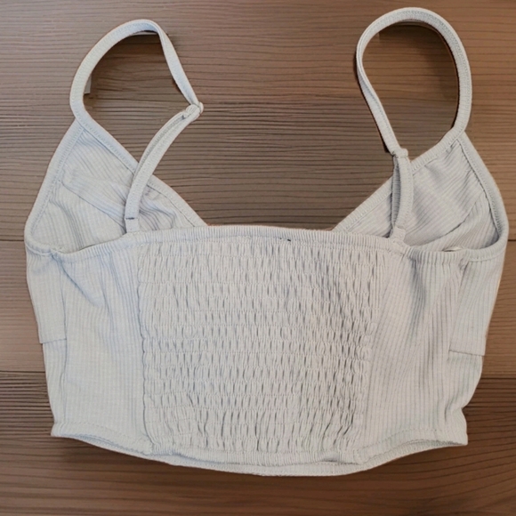 Papermoon Tie Front Camisole Light Gray Crop Top Small - Picture 2 of 4